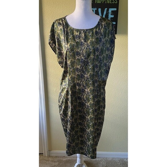 Coldwater Creek Pullover Multicolor Short Sleeve Knee Length Shift Dress Sz 10 - Picture 1 of 7